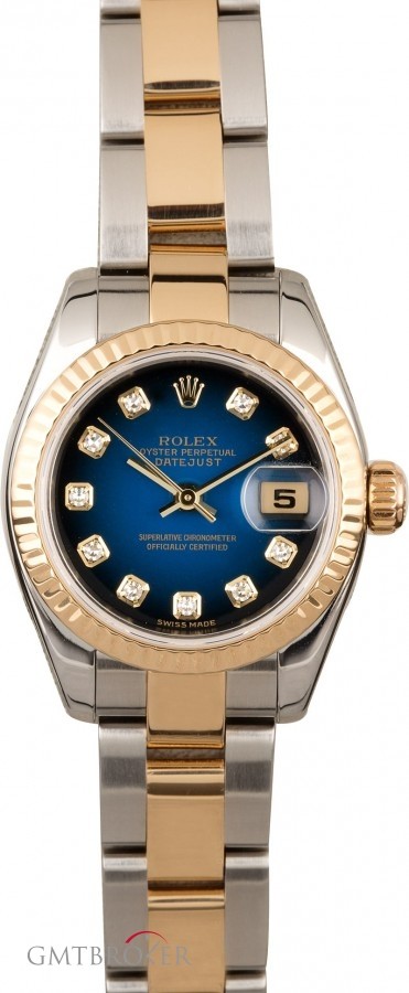 Rolex Datejust 179173 Blue Vignette Diamond Dial 179173 827978
