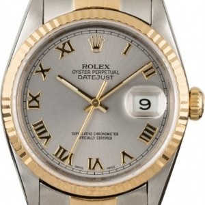 Rolex Mens  Datejust 16233 Two Tone with Rhodium Roman D 16233 844141