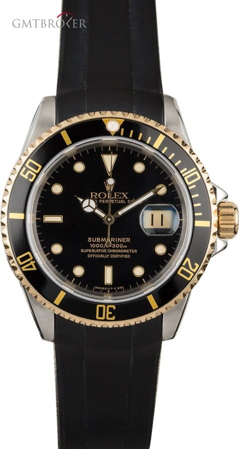 Rolex Submariner 16613 Black Rubber Strap 16613 844627