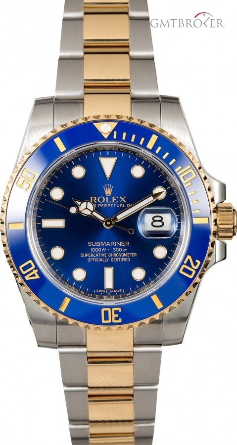Rolex Submariner 116613 Sunburst Blue Dial with Factory Stickers 817748
