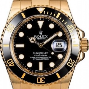 Rolex Submariner 116618 Black Dial with Yellow Gold Oyst Oyster 824519