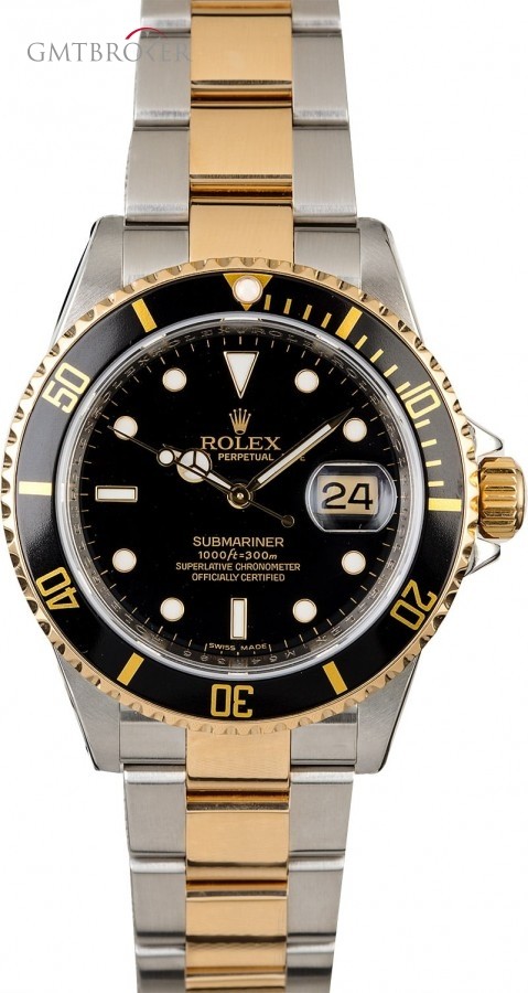 Rolex Submariner 16613 Serial Engraved with Gold-Thru Cl 16613 825104