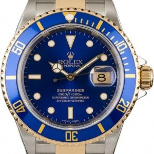 Rolex Used  Submariner Blue 16613 Gold-Thru Clasp Clasp 849794