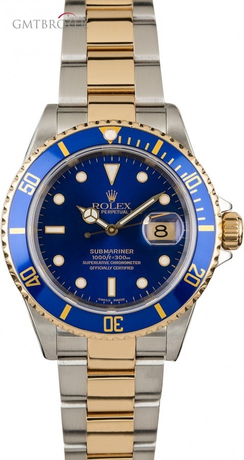 Rolex Used  Submariner Blue 16613 Gold-Thru Clasp Clasp 849794