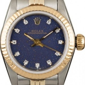 Rolex PreOwned  Oyster Perpetual 67193 Blue Diamond Dial Dial 848090