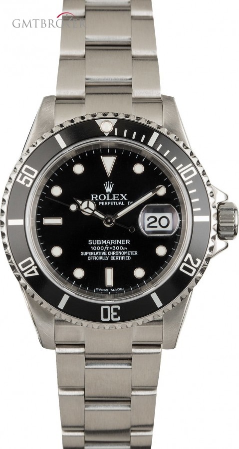 Rolex Used  Submariner 16610 Oyster Perpetual Diving Wat Watch 855176