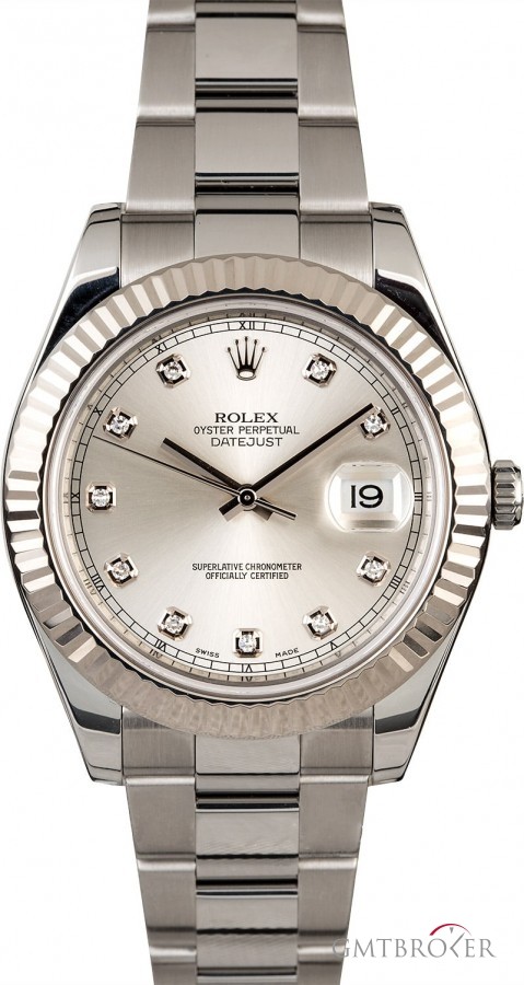 Rolex Used  Datejust 116334 Silver Diamond Dial 116334 840136