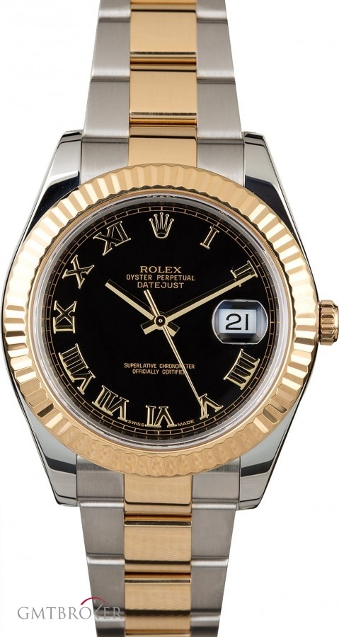 Rolex PreOwned  Datejust 116333 Black Roman Dial Dial 839884
