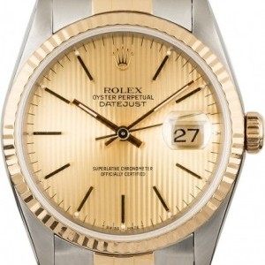 Rolex Used  Datejust 16233 Champagne Tapestry Index Dial Dial 845143