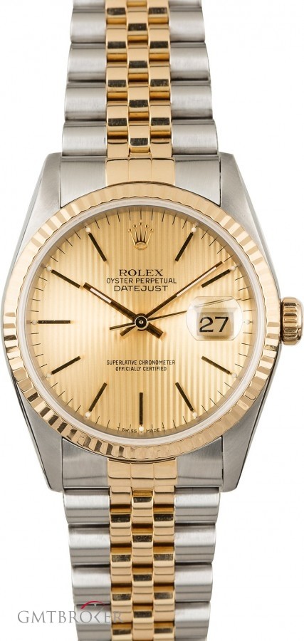 Rolex Used  Datejust 16233 Champagne Tapestry Index Dial Dial 845143