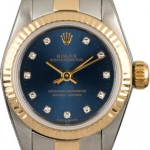 Rolex Used  Oyster Perpetual 67193 Blue Diamond Dial Dial 833195