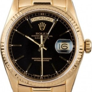 Rolex Used  18038 Day-Date Black Dial 18038 830585