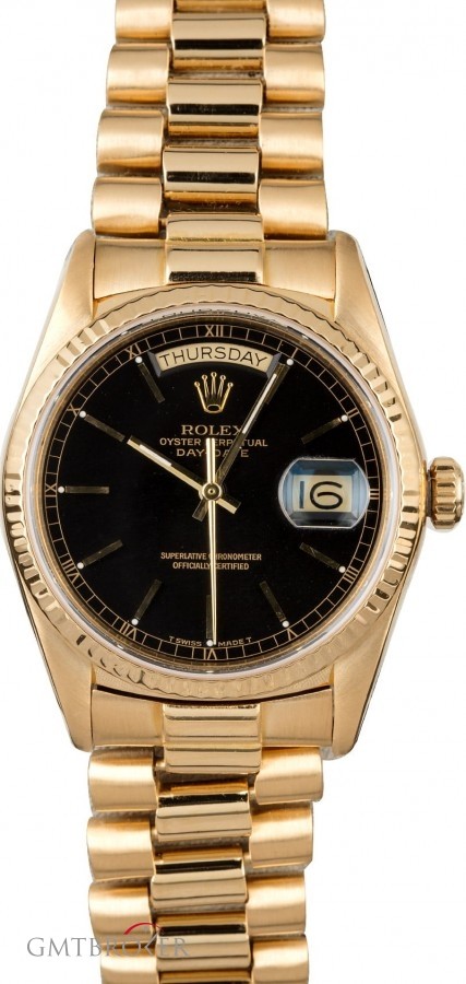 Rolex Used  18038 Day-Date Black Dial 18038 830585