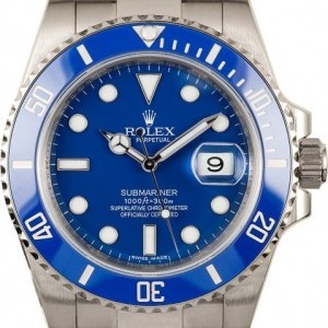 Rolex Submariner 116619 White Gold Ceramic Blue Bezel Bezel 845875