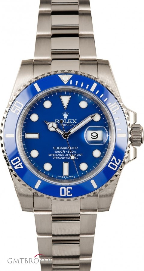 Rolex Submariner 116619 White Gold Ceramic Blue Bezel Bezel 845875