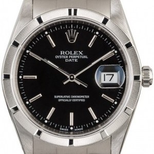 Rolex Date 15210 Black Dial Steel Oyster Oyster 784643