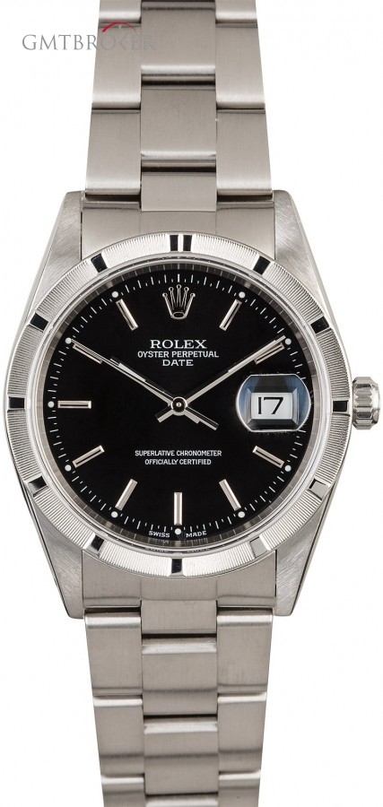 Rolex Date 15210 Black Dial Steel Oyster Oyster 784643