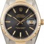 Rolex Datejust 16233 Black Tapestry Dial with Two Tone J