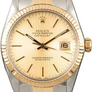 Rolex Used  Datejust 16013 Champagne Tapestry Index Dial 16013 836647