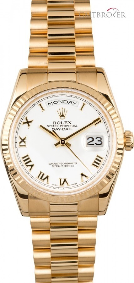 Rolex President Day-Date 118238 White Dial Dial 534557