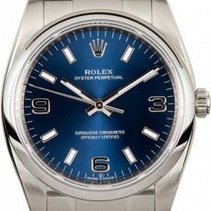 Rolex Mens  Oyster Perpetual 114200 Blue Dial 114200 825908
