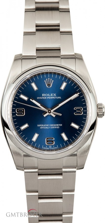 Rolex Mens  Oyster Perpetual 114200 Blue Dial 114200 825908