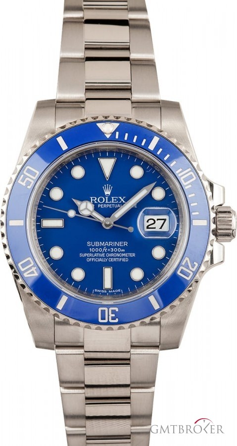 Rolex Submariner 116619 Smurf White Gold Oyster Oyster 821078