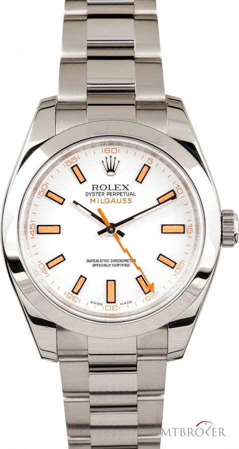Rolex Milgauss 116400 White Dial with Orange Markers Markers 824171