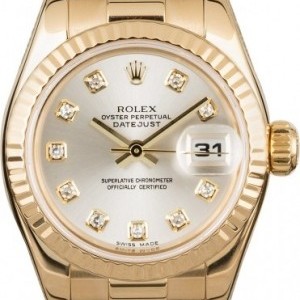 Rolex PreOwned  President 179178 Silver Diamond Dial 179178 837658