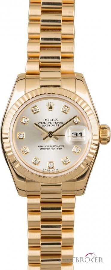 Rolex PreOwned  President 179178 Silver Diamond Dial 179178 837658