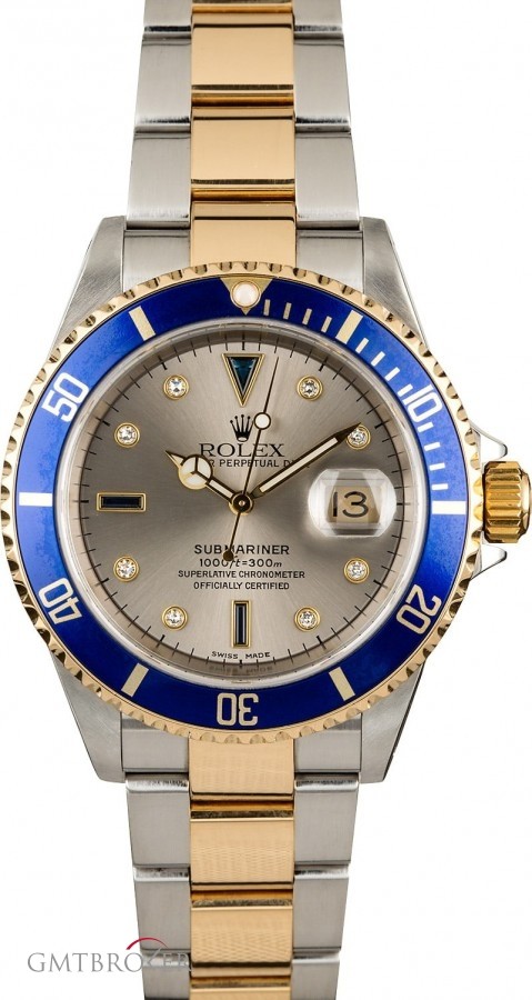 Rolex PreOwned  Submariner 16613 Serti Dial Silver Silver 835261