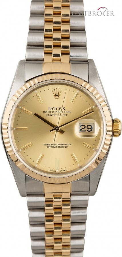 Rolex Mens  Datejust 16233 Champagne Index Dial Dial 846352