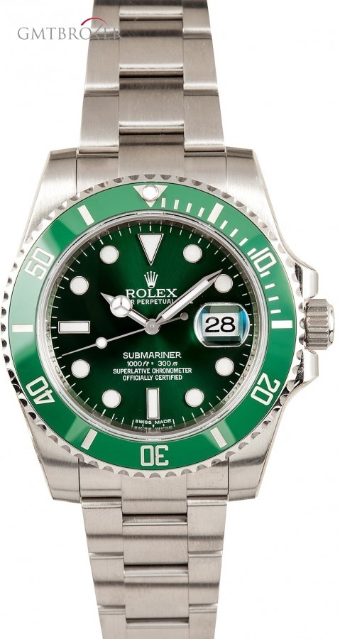 Rolex Mens  Submariner 116610LV Green Ceramic Bezel 116610V 840073