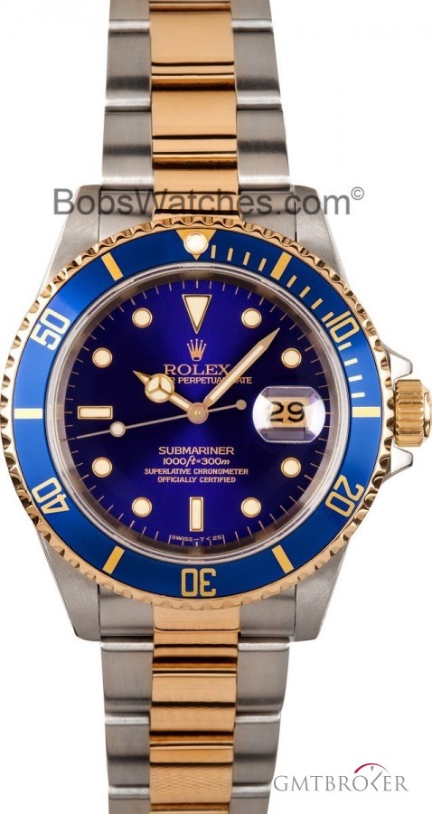 Rolex Used  Submariner Steel  Gold Blue Face 16613 16613 188265