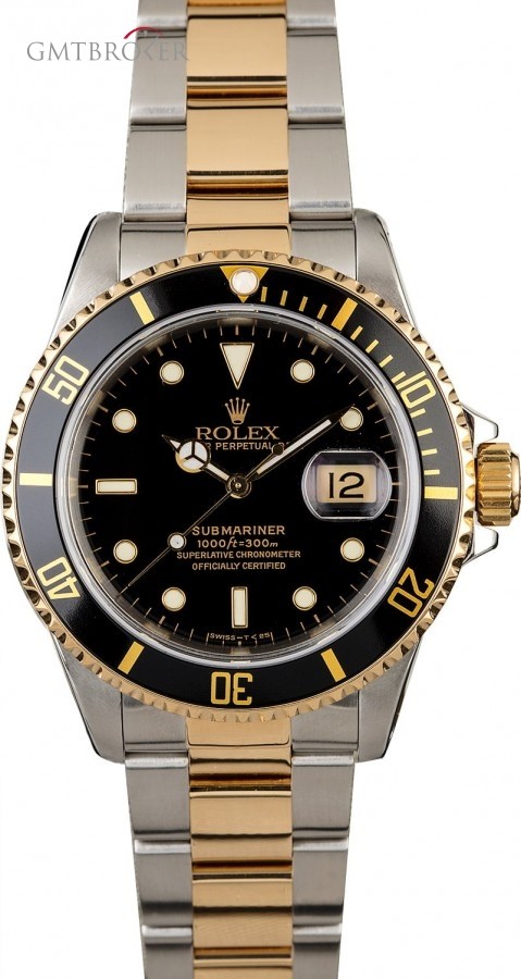 Rolex Submariner 16613 Two Tone Oyster with Black Dial Dial 824132