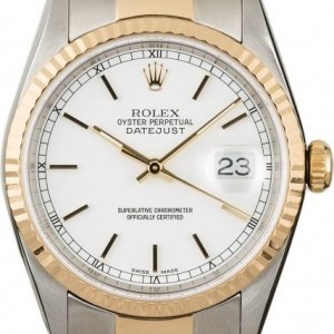 Rolex Mens  Datejust 16233 Steel  Gold Oyster Band Band 836896