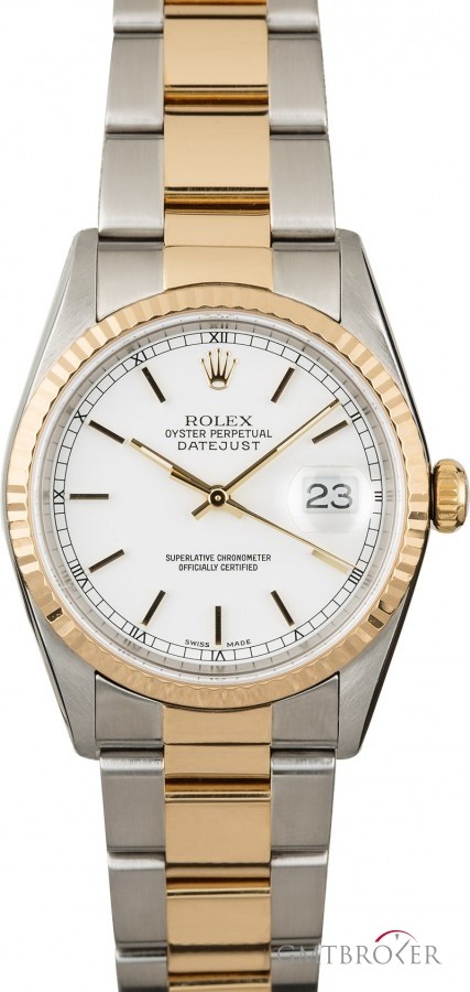 Rolex Mens  Datejust 16233 Steel  Gold Oyster Band Band 836896