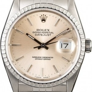 Rolex Mens Used  Datejust 16220 Silver Index Dial Dial 820556