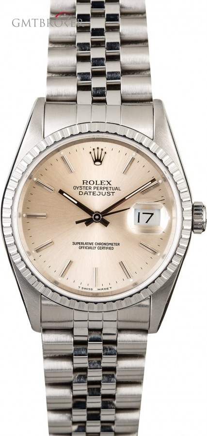 Rolex Mens Used  Datejust 16220 Silver Index Dial Dial 820556