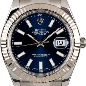 Rolex PreOwned  Datejust II Ref 116334 Blue Index Dial 116334 841218