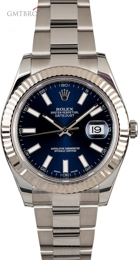 Rolex PreOwned  Datejust II Ref 116334 Blue Index Dial 116334 841218