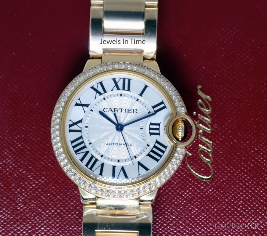 Cartier Ballon Bleu 18k Gold  Diamond 36mm Watch NEW BoxPa WE9004Z3 422275