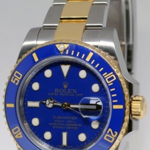 Rolex Submariner Date 18K Gold Steel Ceramic Bezel Watch 116613 299391