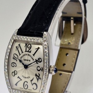 Franck Muller Curvex 18k White Gold Diamond Watch BoxPapers 1752 1752QZDP 487385