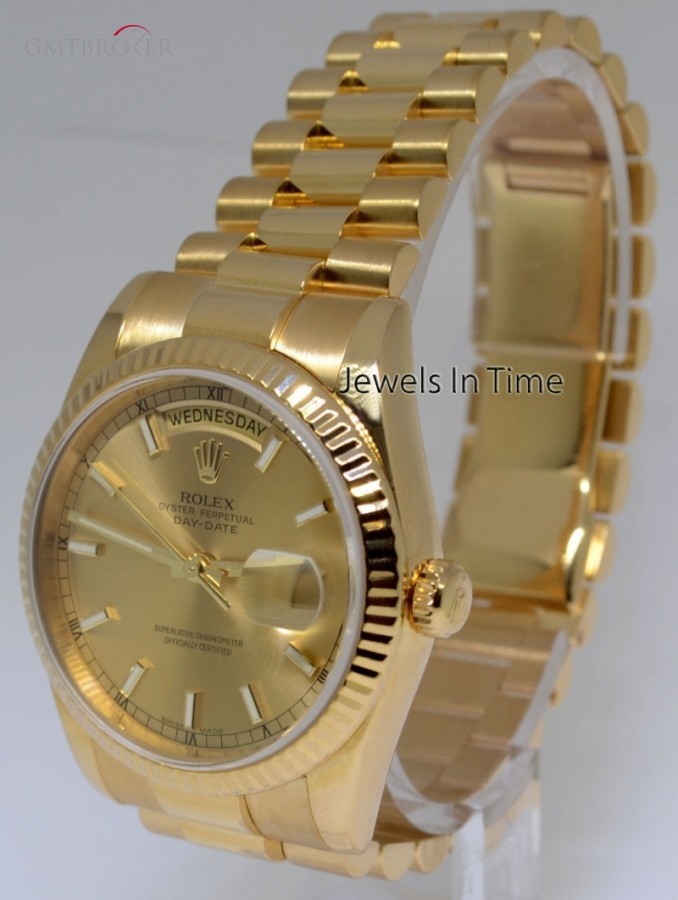 Rolex Day Date 18k Yellow Gold Mens President Watch BoxP 118238 258081