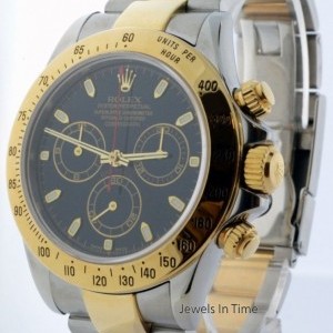 Rolex Daytona 18k Gold  Steel Chronograph Mens Automatic 116523 159307