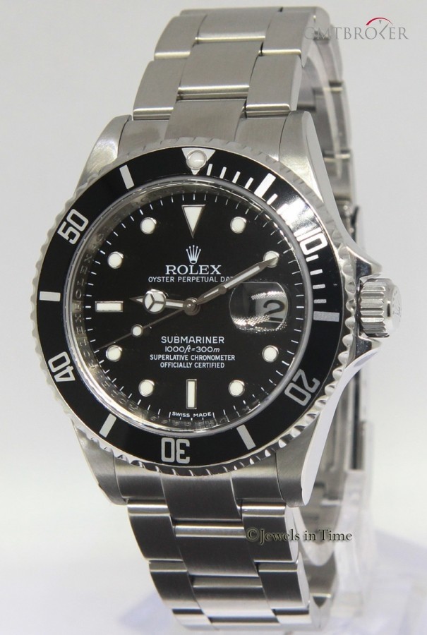 Rolex Submariner Date Stainless Steel Black Mens Watch 1 16610 438789