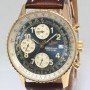 Breitling Old Navitimer Chronograph 18k Yellow Gold Mens Aut