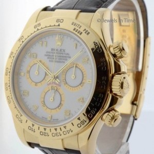 Rolex Mens Daytona Chronograph Automatic Watch 18k Gold 116518 157283