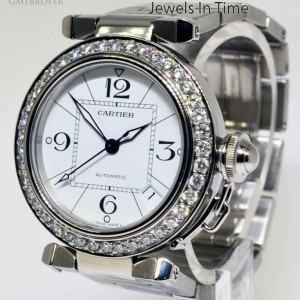 Cartier Pasha 35mm Steel  Diamond Automatic Watch 2324 2324 474391